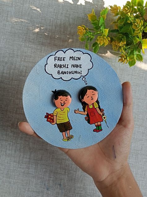 Rakhi Special Gift Ideas, Rakhi Painting Ideas, Diy Rakhi Handmade Ideas Easy For Kids, Rakhi Hampers Diy, Rakhi Painting, Rakhi Tags, Rakhi Ideas For Kids, Rakhi Craft Ideas, Doodle Painting Ideas