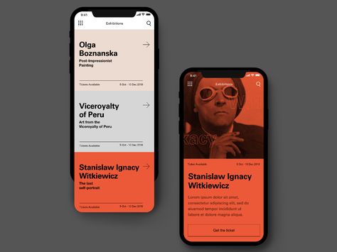 MNW- mobile by Milena Trefler on Dribbble Banner Web Design, Interaktives Design, Museum Branding, Ui Design Mobile, Poster Sport, Web Design Mobile, Banner Web, Gui Design, Mobile Web Design