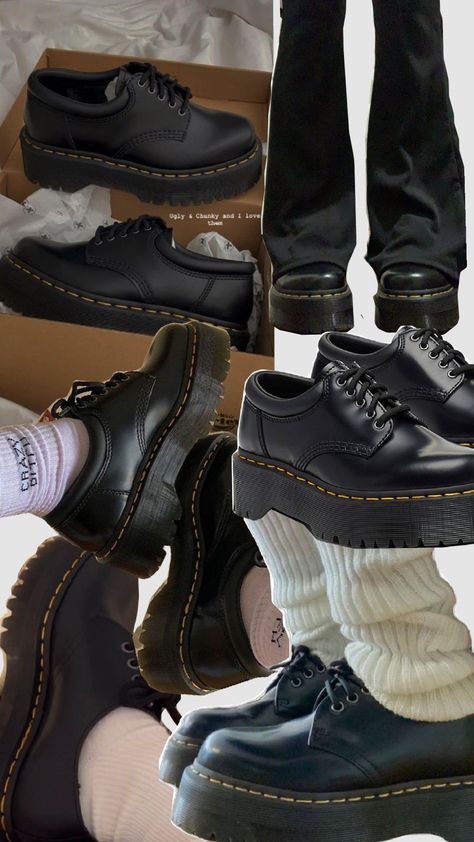 Doc Martens 8053 Quad Platform Shoes Low Rise Platform Docs, Doc Marten Socks, Doc Martens 8053 Quad, Doc Martens Outfit Women, 8053 Dr Martens Outfit, Docs Aesthetic, Doc Martens 8053, Low Doc Martens Outfit, Dr Martens Shoes Outfit