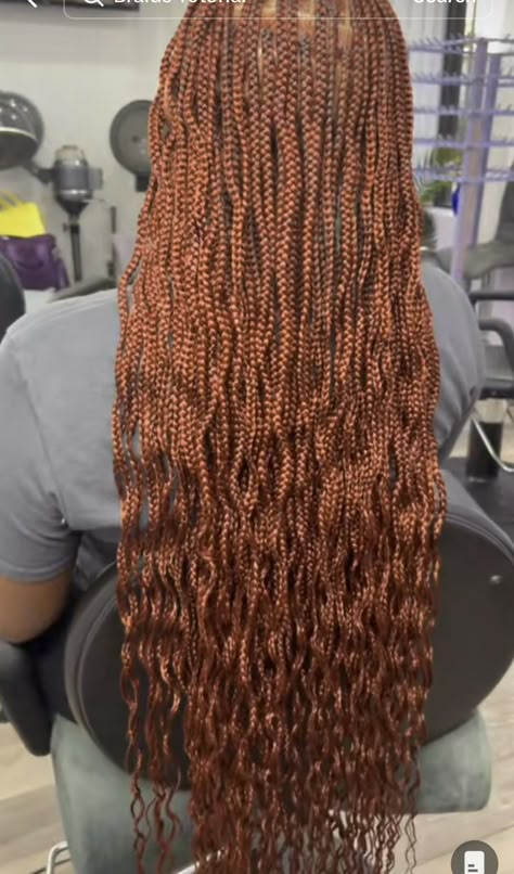 Orange Brown Box Braids, Ginger And Black Braids Mixed, Dark Ginger Box Braids, Reddish Brown Box Braids, Dark Auburn Braids, Colour 35 Braids, Reddish Brown Braids, Auburn Braids Black Women, Ginger Brown Braids