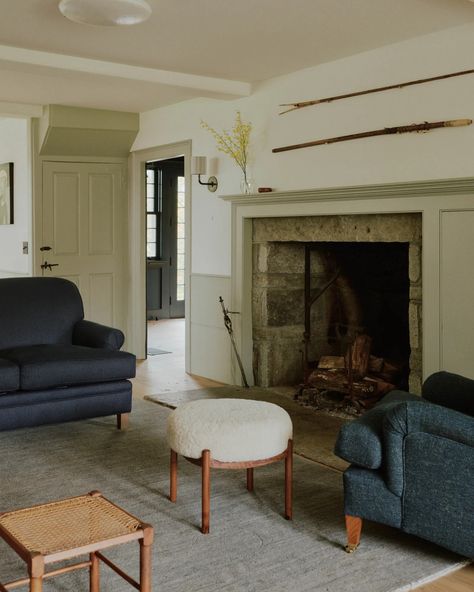 This Cozy Connecticut Farmhouse Ups the Ante on Countryside Living | Architectural Digest Connecticut Farmhouse, Large Stone Fireplace, Elizabeth Roberts, Countryside Living, Add A Room, Architectural Ideas, Frank Lloyd Wright Design, New England Home, Colonial Farmhouse