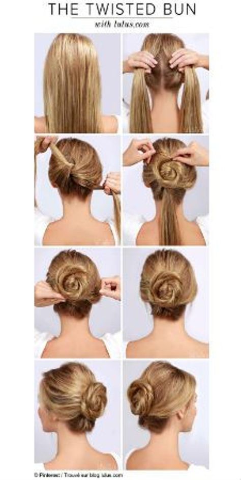 Chignon avec des torsades Chignon Bun, Garlic, Hair