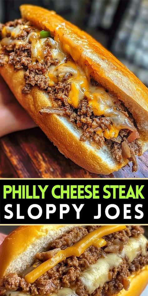 🍔 Delicious Philly Cheese Steak Sloppy Joes Recipe 🍔 Get the taste of a classic Philly cheesesteak in an easy, mouth-watering sloppy joe! This quick, hearty dinner recipe combines juicy ground beef, sautéed onions and peppers, gooey melted cheese, and a soft bun. 👩‍🍳 Save this Pin for your next meal inspiration and bring a Philly classic to your table tonight! 👩‍🍳 🔗 Recipe Details Below 👇 #PhillyCheeseSteak #SloppyJoes #EasyDinner #QuickRecipes Cheese Steak Sloppy Joes Recipe, Philly Cheese Steak Sloppy Joes, Cheese Steak Sloppy Joes, Philly Cheesesteak Sloppy Joes, Sloppy Joe Recipe Easy, Steak Sandwich Recipes, Philly Cheese Steak Recipe, Hearty Dinner Recipes, Cheese Steak Sandwich