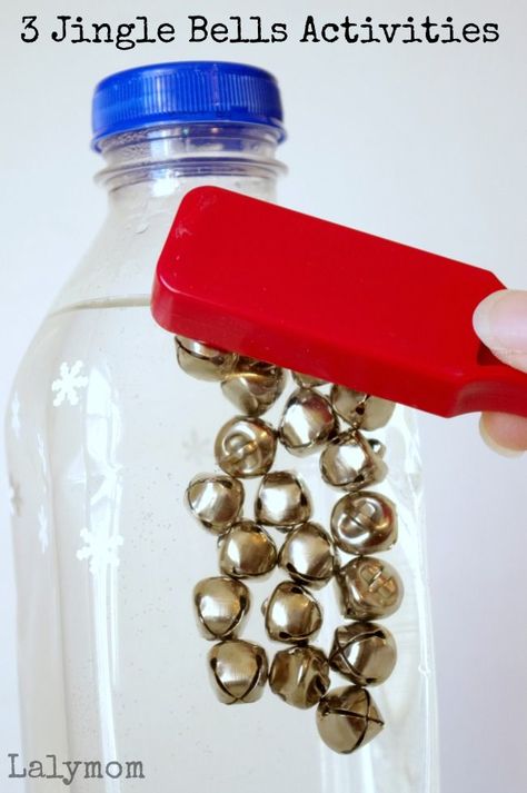 3 Christmas Activities for Kids Using Jingles Bells - my preschooler and toddler love jingle bells! Perfect for Christmas Science or classroom party activities. Vetenskapliga Experiment, Discovery Bottles, Sensory Bottle, Christmas Science, Sensory Bottles, Winter Preschool, Christmas Activities For Kids, Christmas School, Preschool Science