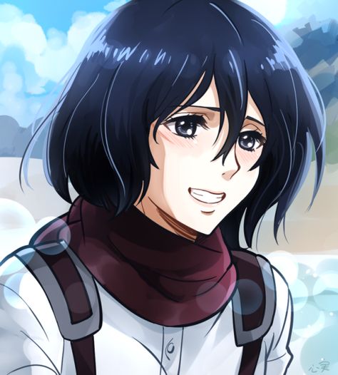 Mikasa Ackerman, Anime Character, Hair, Anime, Blue, White, Black