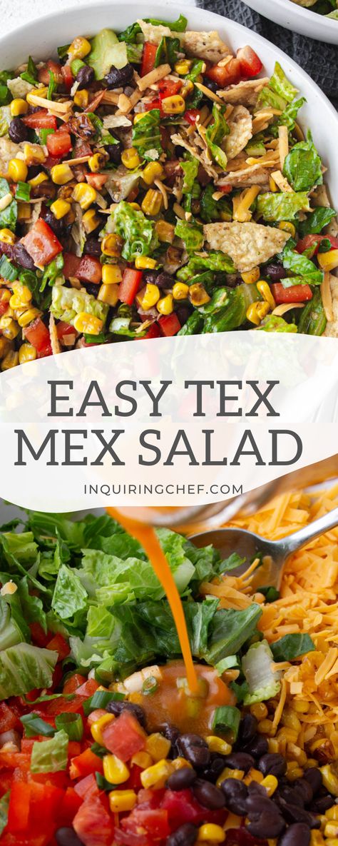 Mex Salad, Southwest Salad Recipe, Tex Mex Salad, Fiesta Salad, Southwestern Salad, Mexican Salad Recipes, Southwest Recipes, Southwest Salad, Salad Inspiration