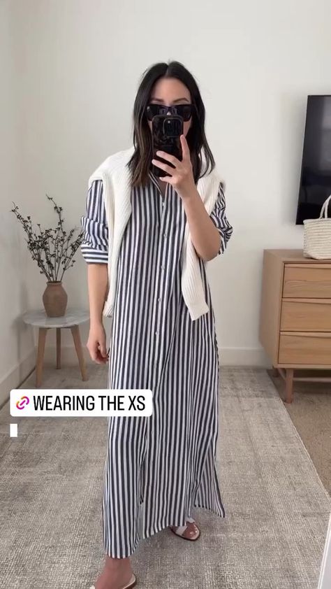 Shirt Dress Outfit, Winter Dress Outfits, Stripped Dress, Striped Shirt Dress, Pattern Ideas, Stripe Shirt, Long Shirt Dress, Midi Shirt Dress, Petite Fashion