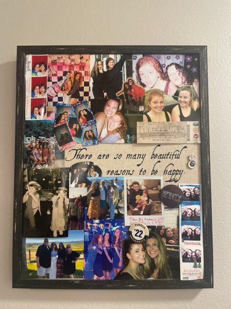 Picture Collage Gift Boyfriend, Best Friend Picture Collage Gift, Collage Ideas With Pictures, Friend Board With Pictures, Photo Collage Ideas Handmade, Picture Collage Board Ideas, Picture Board Ideas Diy, Diy Gifts Photo Memories, Picture Collage Poster Board