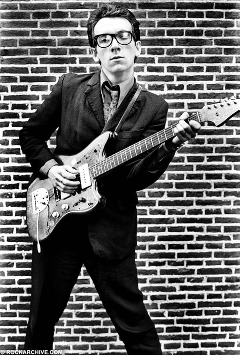 Elvis Costello after a radio performance in Bussum, Netherlands in1977 taken by Barry Schultz. Signed limited edition prints for sale. New Wave Music, The Yardbirds, Elvis Costello, The New Wave, Music Photo, Eric Clapton, Bruce Springsteen, Post Punk, Popular Music