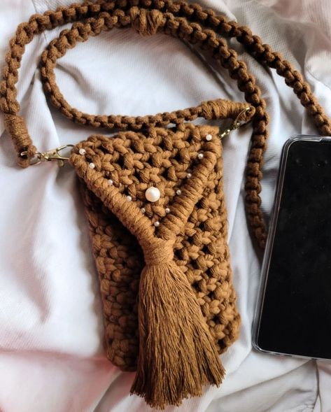 Macrame Bags, Mobile Pouch, Macrame Bag, Fashion Boho, Sling Bag, Boho Style, Boho Fashion, Macrame, Pouch