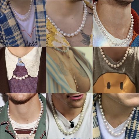 Pearl Necklaces, Favorite Person, Harry Styles, Pearl Necklace, Choker Necklace, Chain Necklace, Necklaces, Chain, Silver