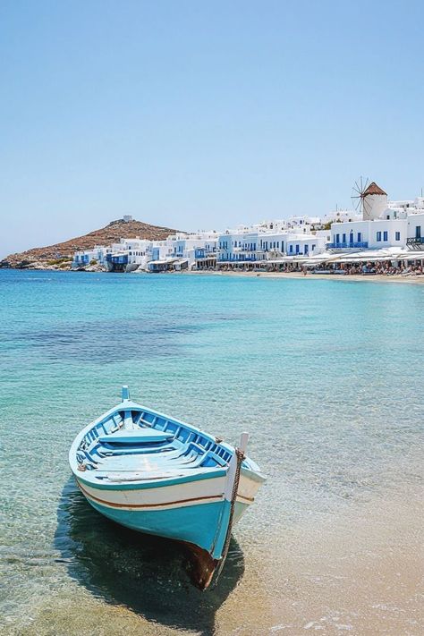 Experience the Vibrant Beauty of Mykonos Beach in Greece 🏖✨ Relax on the iconic beaches of Mykonos, known for their golden sands, crystal-clear waters, and lively atmosphere. Enjoy beachside clubs, stunning sunsets, and the charm of Greek island life. Perfect for a mix of relaxation and excitement. 🌿🌅 #MykonosBeach #GreekIslands #BeachEscape #TravelInspiration Mykonos Beach, Beach In Greece, Mykonos Beaches, Greek Island, Crystal Clear Water, Greek Islands, Island Life, Mykonos, Travel Inspiration