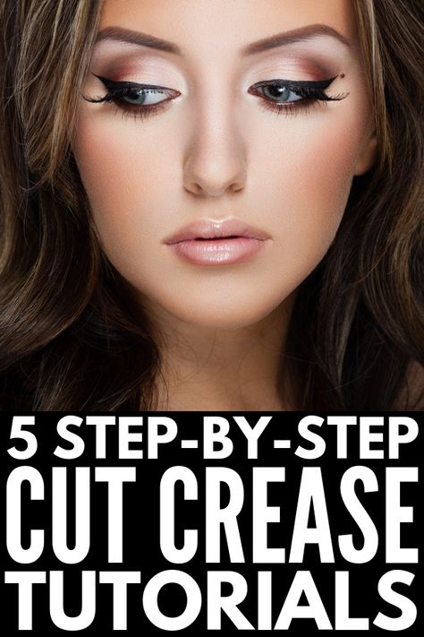 Cut Crease Eyeshadow: 12 Hacks and Tutorials for Beginners Eyeshadow Hacks, Eyeshadow Crease, Crease Eyeshadow, Maquillage Yeux Cut Crease, Cut Crease Tutorial, Crease Makeup, Cut Crease Eyeshadow, Cut Crease Eye, Tutorials Makeup