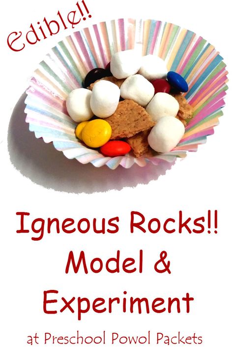 Edible igneous rocks model science experiment! Perfect for preschool, kindergarten, 1st, 2nd, 3rd, & 4th grades...and older kids too! Earth Science Projects, Earth Science Activities, Rock Science, Igneous Rocks, Stem Curriculum, Earth Month, Rock Cycle, 1st Grade Science, Third Grade Science