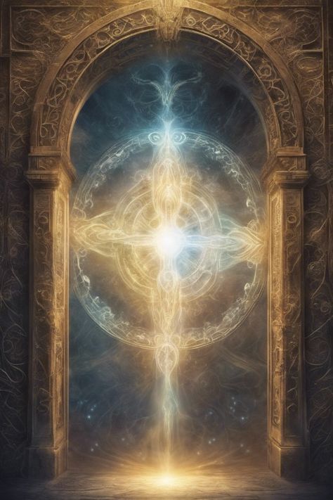 Ethereal Portal Beings Check more at https://paintlyx.com/ethereal-portal-beings/ Fantasy Portal Room Concept Art, Portal To Heaven, Spiritual Portal, Light Portal, Ancient Portal, Ethereal Plane, Retreat Branding, Fantasy Portal, Spirit Stone