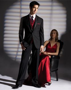 These are our colors.  I love this tux and that dress. Prom Tuxedo, Urban Wedding Venue, Groom Tuxedo, Black Tux, Vest And Tie, Space Wedding, Urban Wedding, Tuxedo Wedding, Tuxedo Suit