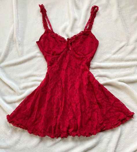 Red Langerai Outfits, Langerai Outfits Aesthetic, Red Lingerie Dress, Dresses Lace Short, Hot Prom Dress, Mens Fashion Denim, Homecoming Dresses Lace, Mini Party Dress, Red Homecoming Dresses