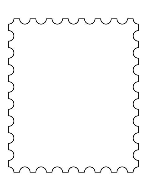 Postage stamp pattern. Use the printable outline for crafts, creating stencils, scrapbooking, and more. Free PDF template to download and print at http://patternuniverse.com/download/postage-stamp-pattern/ Postage Stamp Template, Travel Elements, Stamp Template, 심플한 그림, Stamp Frame, Postage Stamp Design, Sky E, Postcard Stamps, Journal Travel