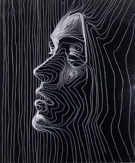 Pointalism Art, Face Black And White, Weird Photography, Grid Wallpaper, Black And White Line Art, White Line Art, Portraiture Art, Math Art, Handmade Wall Art