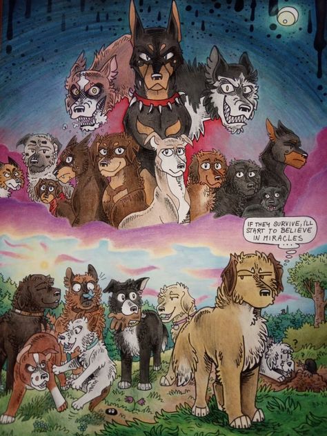 Survivors Erin Hunter Fanart, Survivors Erin Hunter, Survivor Dogs Fan Art, Survivors Dogs Fan Art, Survivors Fanart, Survivor Dogs, Survivors Dogs, Dog Oc, Cat And Dog Drawing