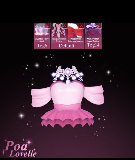 Dripping In Diamonds Royale High Outfit, Royale High Color Schemes, Fluttershy Royale High, Royale High Accessory Combos, Whimsy Witch Royale High, Sweet Like Candy Royale High, Rh Bodice Combos, Royale High Bodice Combo, Royale High Roblox Outfits Ideas