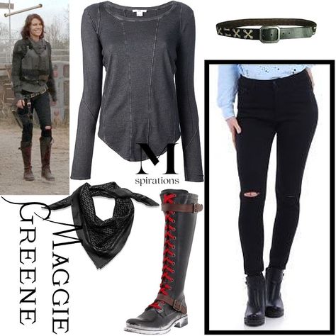 Maggie Rhee Outfit, Twd Maggie, Twd Outfits, Zombie Apocalypse Outfit, Maggie Rhee, Villain Era, Maggie Greene, Post Apocalyptic Fashion, Apocalyptic Fashion