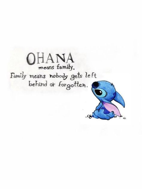 Lilo and Stitch Stitch Tattoo Quotes, Ohana Tattoo Ideas, Ohana Tattoo, Lilo And Stitch Ohana, Stitch Tattoo, Lilo And Stitch Quotes, Stitch Quote, Disney Tattoo, Stitch Drawing