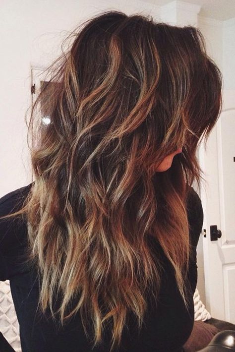 Sexy and Stylish Long Layered Haircuts ★ See more: http://glaminati.com/sexy-and-stylish-long-layered-haircuts/ Long Shag Hairstyles, Long Shag Haircut, Layered Hair With Bangs, Shag Hairstyles, Olivia Culpo, Shag Haircut, Long Layered Hair, Long Wavy Hair, Haircuts For Long Hair