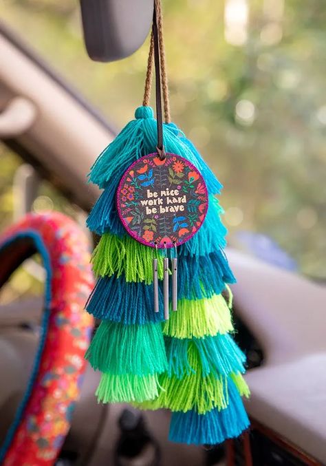 Diy Car Hanging Accessories, Diy Car Hanging, Rustic Christmas Diy, Car Hanging Accessories, Stationery Desk, Desk Items, Handmade Bookmarks Diy, Colorful Stationery, Diy Crafts For Girls