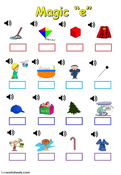 Magic E Worksheet, E Worksheet, Short E Sound, Magic E Words, Main Idea Worksheet, Cells Worksheet, Math Mystery Picture, Saxon Math, Silent E