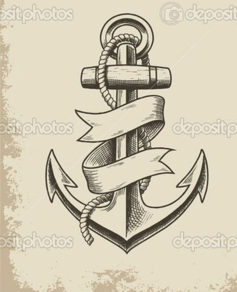 classic anchor tattoo Navy Anchor Tattoos, Marine Tattoos, Anker Tattoo Design, Traditional Anchor Tattoo, Anchor Drawings, Small Anchor Tattoos, Navy Tattoos, Rip Tattoo, Anchor Tattoo Design