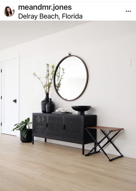 Black Entryway Table, Tv Stand Decor Living Room, Black Entryway, Tv Stand Decor Ideas, Sideboard Decor, Iron Supplement, Tv Stand Decor, Console Table Styling, Black Sideboard