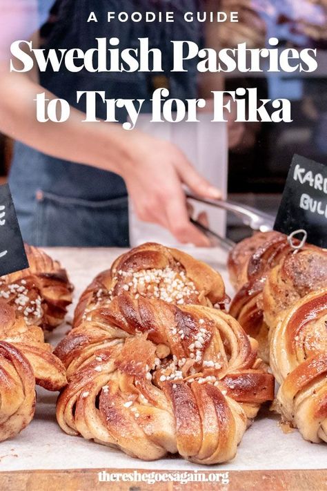 All the best Swedish pastries to try for fika in Sweden! | fika coffee, fika culture, fika life, traditional swedish food Swedish Pastry Recipes, Scandinavian Baked Goods, Swedish Fika Recipes, Swedish Brunch, Swedish Recipes Traditional, Fika Recipes, Swedish Food Traditional, Scandinavian Pastries, Fika Aesthetic