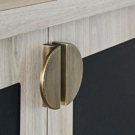 Designed in-house and exclusive to Momo Handles, the Barrington Eclipse is a stunning half-moon shaped handle that when mounted side by side forms a full circle for even greater impact. #doorhandle #cabinethandles #architecturehardware #cabinetry #joinery #interiordesign #homeinterior #interiorideas #architecture #interiorlovers Momo Handles, Door Handle Design, The Local Project, Moon Shapes, Full Circle, Side By Side, Half Moon, Joinery, The Locals