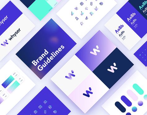 Corporate identity system for a software company Whyser on Behance Software Branding Design, Software Company Branding, It Company Branding, Design System Branding, Data Branding, Tech Company Branding, Corporate Branding Design, Software Branding, Corporate Logos Inspiration