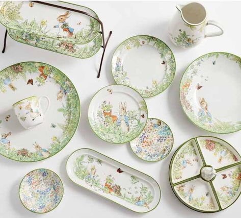 Peter Rabbit Dish Collection for Spring and Easter Spring Table Settings, Bunny Plates, Peter Rabbit And Friends, Rabbit Collection, Rabbit Garden, Table Throw, Easy Food, Dinner Plate Sets, Easter Table