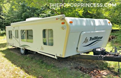 Trail Manor Makeover, Trailmanor Remodel, Trailmanor Camper, New Pop Up Campers, Wooden Valance, Pop Up Remodel, Pop Up Camper Ideas, Pop Up Princess, Cottage Style Decorating