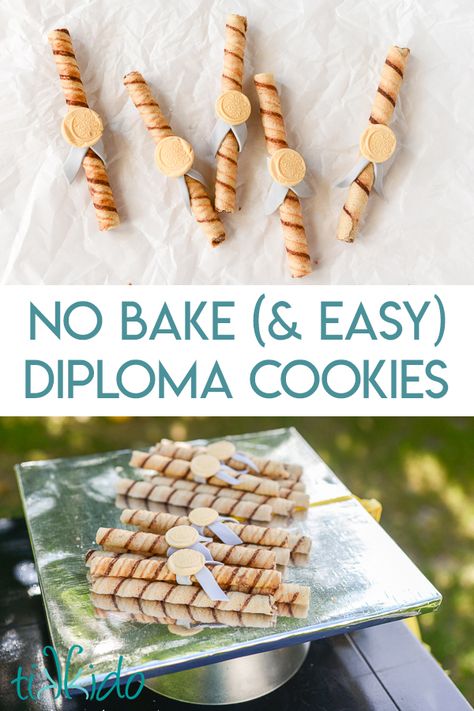 Easy Graduation Diploma Cookies Tutorial (No Bake!) | Tikkido.com Homemade Lemonade Concentrate, Diploma Cookies, Lemonade Concentrate Recipe, Creative Graduation Party Ideas, Red Sangria Recipes, Graduation Party Desserts, Graduation Diploma, Graduation Party Diy, Graduation Cookies