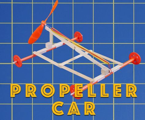 Propeller-Powered Car - Engineering Project for Kids: Like this project? Check out my book: The STEAM Handbook, which has 18 innovative project ideas! More engineering projects || Everything I make Diy Stem Projects, Diy Inventions, Stem Projects For Kids, Science Projects For Kids, Project For Kids, Engineering Projects, Stem Projects, Diy Crafts For Kids Easy, Science Experiments Kids