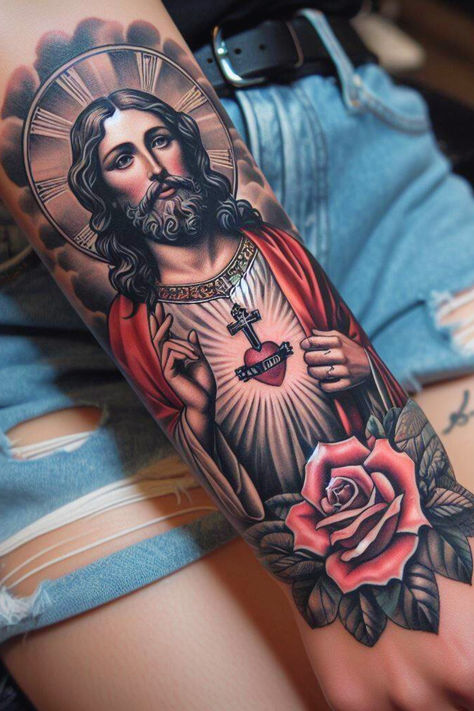 San Judas Tattoo For Women (Guide With Examples)
#women #earm #womensmall #tadeotattoo #small #womenarm #mensanjudas #forearm #womenhand #tattoodesign #stattoo sleeve #womenleg #spiritual #religioustattoo Traditional Jesus Tattoo Design, Virgen De Guadalupe Tattoo Ideas Women, Tattoo For Ladies, San Judas Tattoo, San Judas Tadeo Tattoo, Jesus Tattoo Sleeve, Tattoos That Mean Something, Symbol Tattoos With Meaning, Jesus Tattoo Design