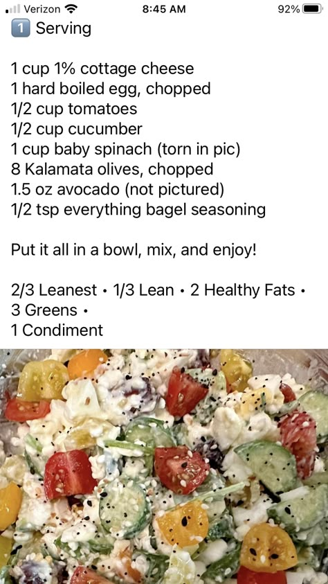 Cottage Cheese Salad, Medifast Recipes, Lean And Green, Green Cottage, Ricotta Recipes, Healthy Lunch Meal Prep, Cottage Cheese Recipes, Lean And Green Meals, Low Cal Recipes