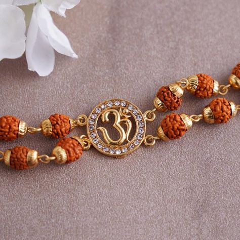 Rakhi Bracelet For Men, Rudraksha Bracelet Men Gold, Flower Desktop, Rudraksha Bracelet, Rakhi Design, Rudraksha Beads, Antique Jewellery Designs, Happy Rakshabandhan, Silver Wedding Jewelry