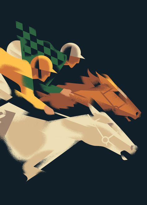 Fitzdares illustration Mads Berg, Race Poster, Art Deco Illustrations, Art Deco Illustration, Horse Posters, Horse Illustration, Horse Race, Shirt Illustration, Contemporary Illustration