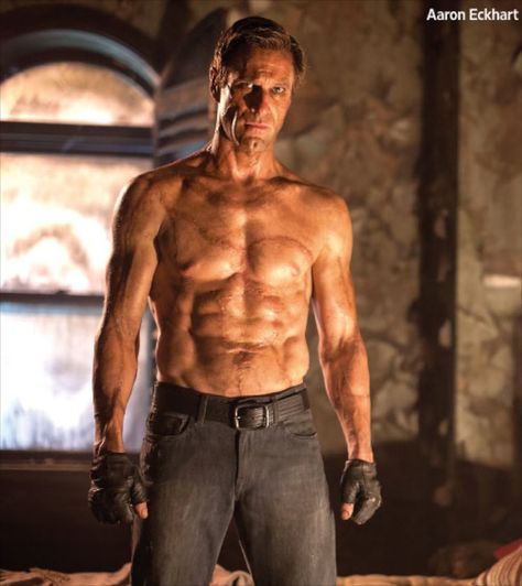 Adam from I, Frankenstein Frankenstein Makeup, Frankenstein Film, Abs Muscles, I Frankenstein, Shirtless Actors, Avatar Film, Aaron Eckhart, Transformers Film, Abigail Breslin