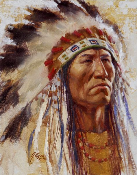 Headdress of Distinction - by James Ayers Native American Headdress, Indian Artwork, Native American Paintings, Indian Pictures, Native American Flute, Native American Pictures, Native American Artwork, Native American Peoples, American Painting