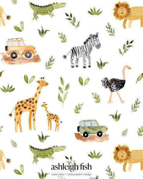 Jungle or Safari, which is your favourite? Introducing my 3 entries into the @naturalrootsfabric summer art call! I think these fun jungle and safari animals will look super cute on kids clothes and be popular with kids and parents alike. Paired with a fun hand drawn gingham - the perfect summer print, I can see many summer adventures ahead in these cute designs. #nrsummerartcall2024 #kidsfabric #cutefabric #wildanimals #wildkids #playfuldesign #kidstextiledesign #funkidsfabric #watercolor... Safari Animals Drawing, Jungle Animals Drawing, Safari Illustration, Jungle Animals Illustration, Safari Watercolor, Watercolor Jungle Animals, Safari Illustration Animals, Watercolor Jungle Animals Nursery Art, Safari Kids