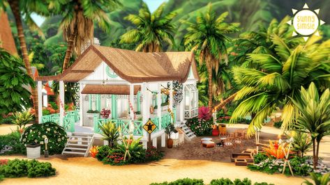 Sims 4 Beach Farm, Sims 4 House Design, Casas The Sims 4, Sims Four, Sims 4 Houses, Sims 4 Build, Sims House, Mini House, House Layouts