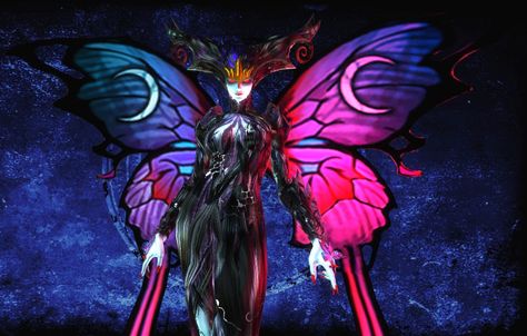 Madama Butterfly - Bayonetta Wiki - Bayonetta, Witch, Weapons, Walkthrough, Fan Art, and more! Butterfly Legs, Madama Butterfly, Mai Waifu, Purple High Heels, Madame Butterfly, Butterfly Kids, The Supernatural, Great Power, Video Game Characters