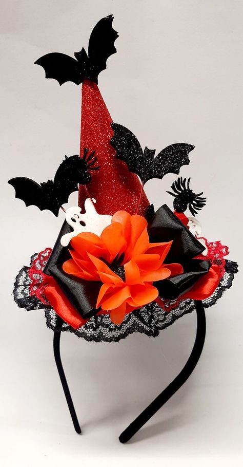 Diy Halloween Headbands, Gothic Stuff, Holidays Crafts, Eternal Flowers, Halloween Hat, Skeleton Decorations, Adornos Halloween, Halloween Headband, Halloween Crafts Decorations