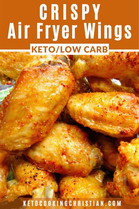 Crispy Air Fryer Buffalo Wings - Keto and Low Carb Classic Buffalo Chicken Wings made in the Air Fryer crisped to perfection and tossed in a homemade Buffalo Wing Sauce! #ketorecipes #keto #ketochickenrecipes #lowcarbwings #ketochickenwings #lowcarbbuffalowings #ketocookingchristian Air Fryer Buffalo Wings, Wings Bbq, Keto Chicken Wings, Wings Buffalo, Low Carb Chicken Salad, Low Carb Grocery List, Low Carb Grocery, Buffalo Wing, Ways To Cook Chicken